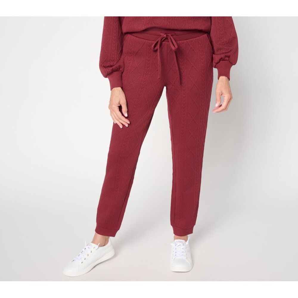 SUNNYLiFE Women's Pants Sz L Cable Chic Jogger Red A711220